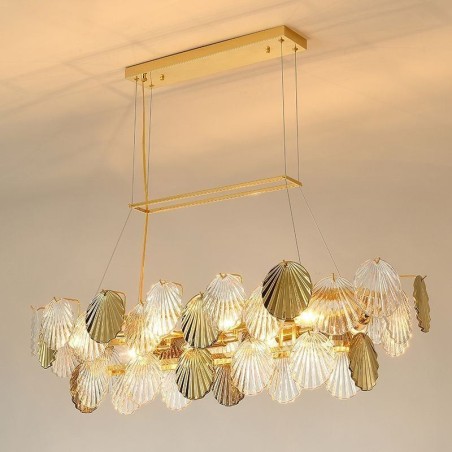 Luxusný sklenený luster Módna lampa Tvar škrupiny Sklenená závesná lampa Luxusný sklenený luster Módna lampa Tvar škrupiny Sklenená závesná lampa