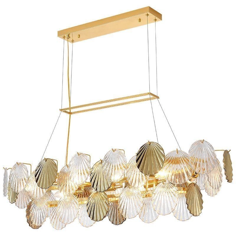 Luxusný sklenený luster Módna lampa Tvar škrupiny Sklenená závesná lampa