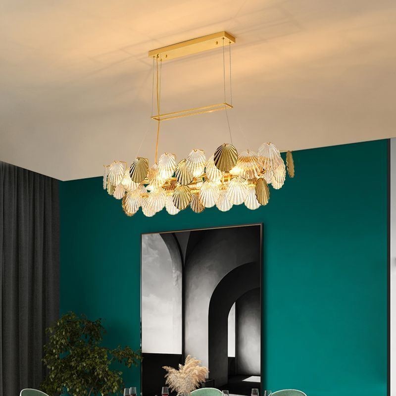 Luxusný sklenený luster Módna lampa Tvar škrupiny Sklenená závesná lampa