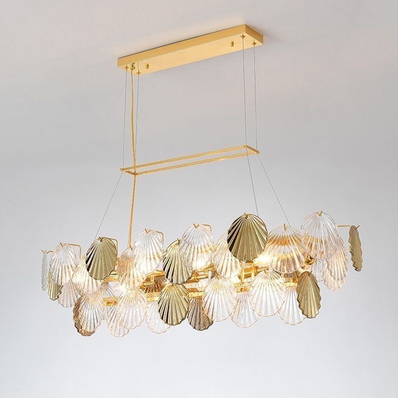 Luxusný sklenený luster Módna lampa Tvar škrupiny Sklenená závesná lampa
