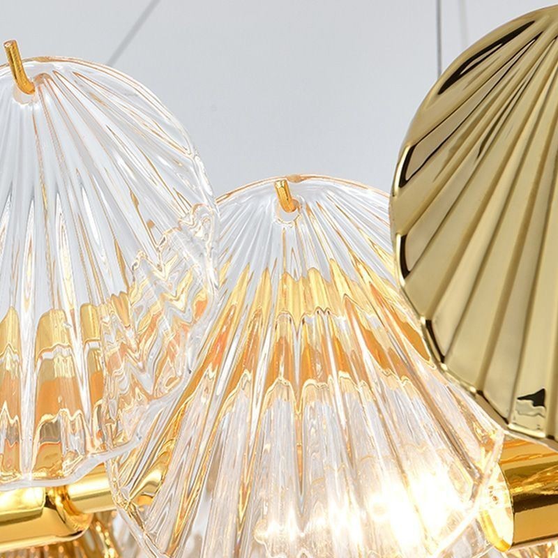 Luxusný sklenený luster Módna lampa Tvar škrupiny Sklenená závesná lampa
