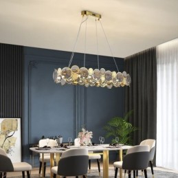 Európsky sklenený luster kreatívne luxusné závesné svietidlo
