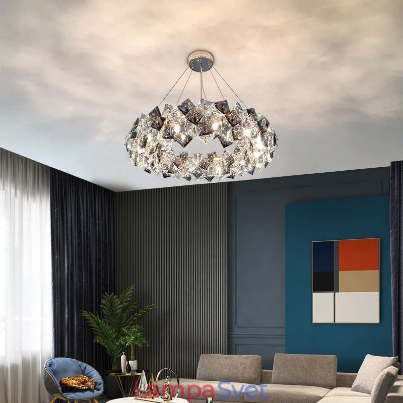 Ľahký luxusný sklenený luster Moderné minimalistické závesné svietidlo Living