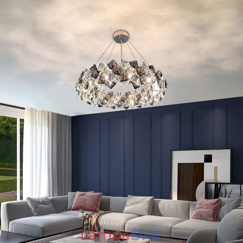 Ľahký luxusný sklenený luster Moderné minimalistické závesné svietidlo Living
