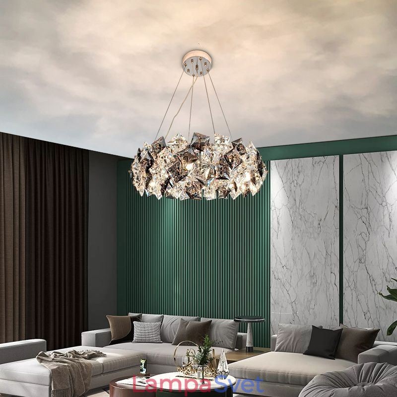 Ľahký luxusný sklenený luster Moderné minimalistické závesné svietidlo Living