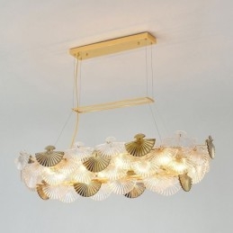 Umelecký luster v tvare vejára z európskeho skla