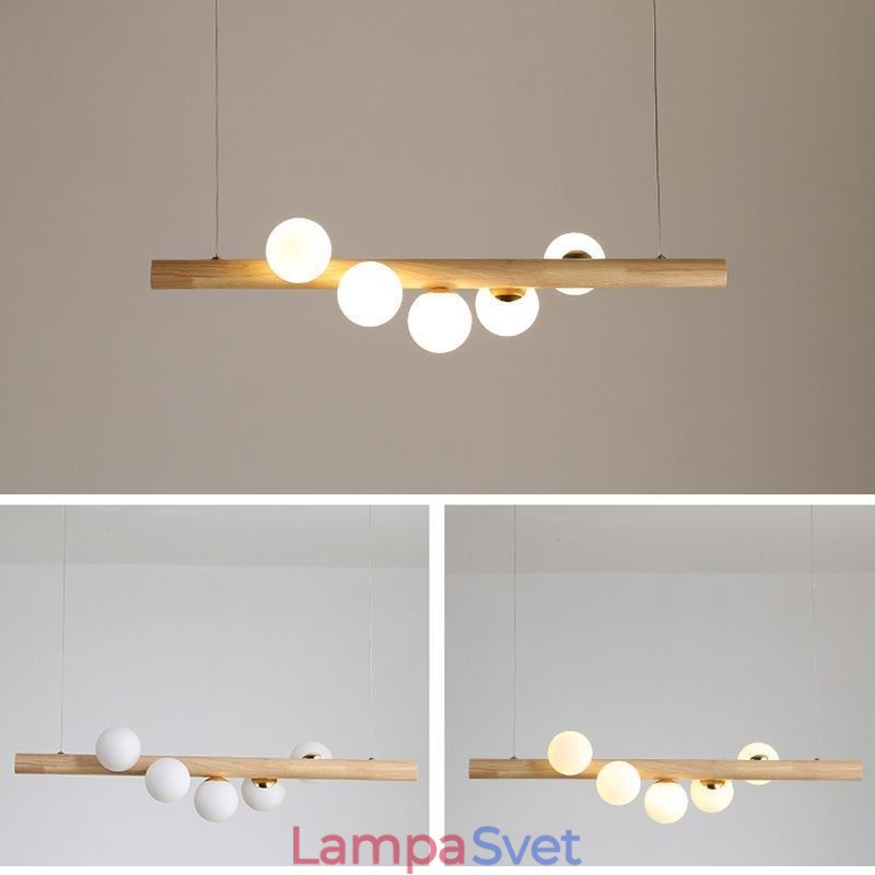 Závesná lampa s kúzelnou fazuľou Light Wood Strip