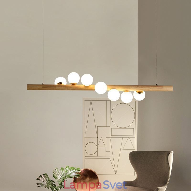 Závesná lampa s kúzelnou fazuľou Light Wood Strip