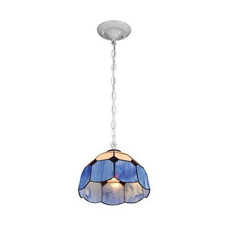 Luster Mini Style Country Garage biela + modré sklenené svetlá Luster Mini Style Country Garage biela + modré sklenené svetlá
