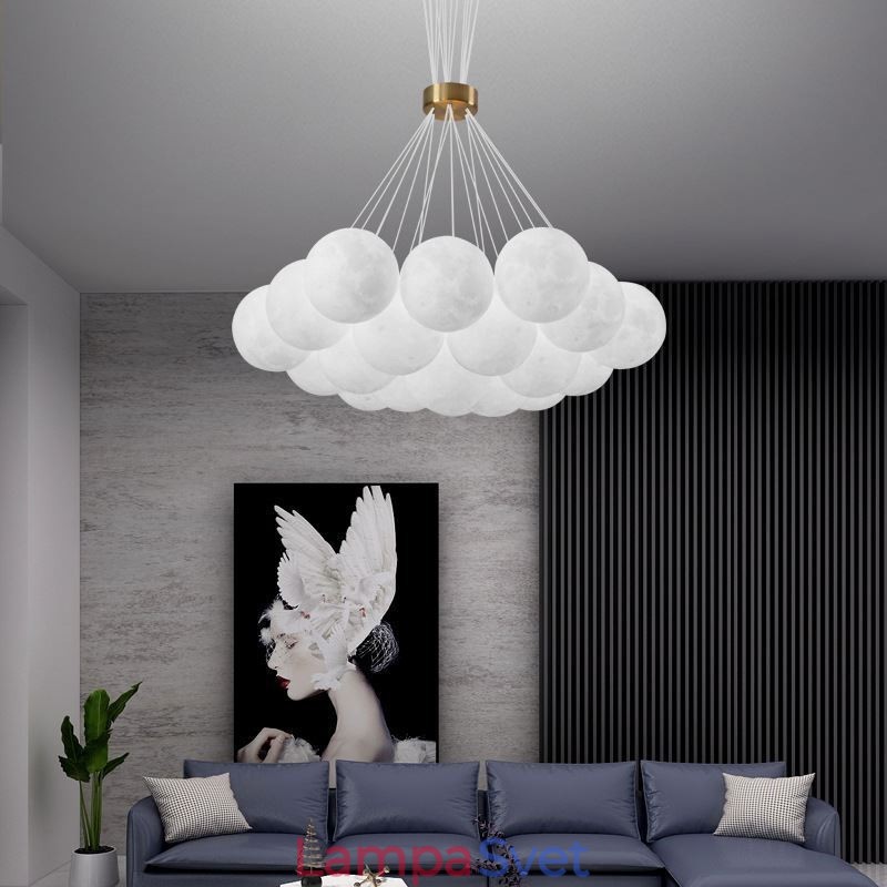 Luster Moon Bubble Modern 3D Print Balls Závesná lampa