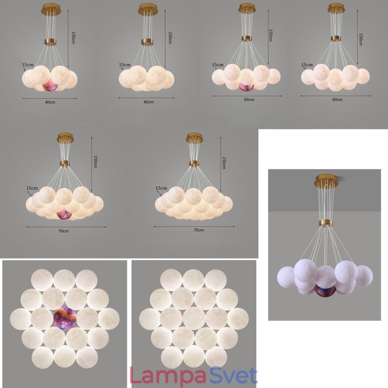 Luster Moon Bubble Modern 3D Print Balls Závesná lampa