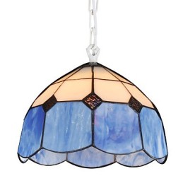Luster Mini Style Country Garage biela + modré sklenené svetlá