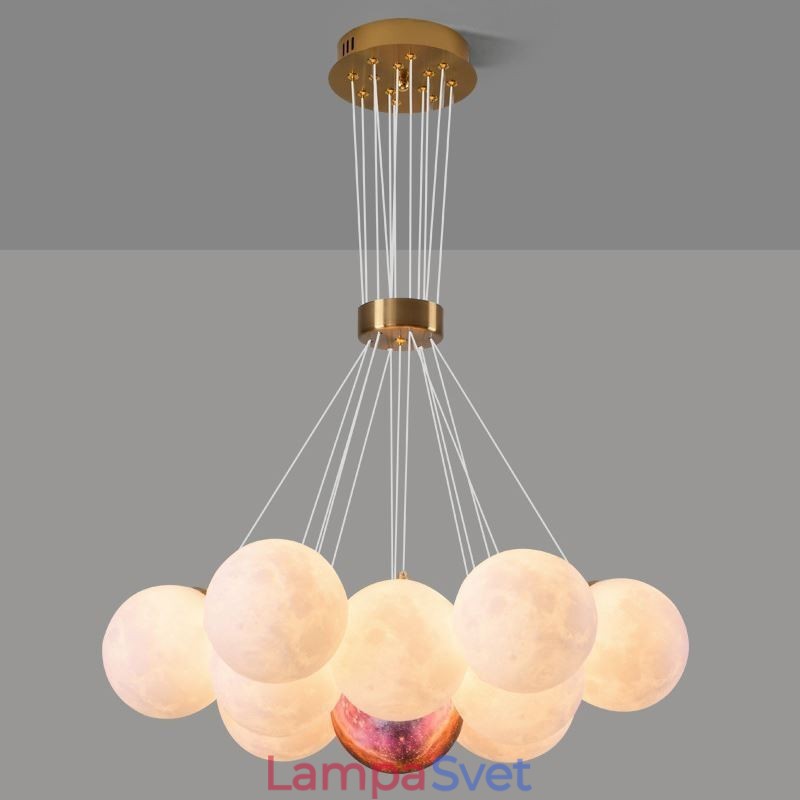 Luster Moon Bubble Modern 3D Print Balls Závesná lampa