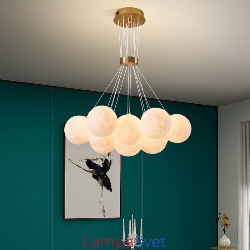 Luster Moon Bubble Modern 3D Print Balls Závesná lampa