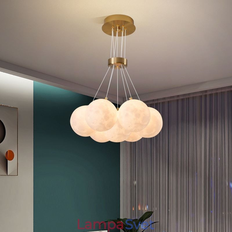 Luster Moon Bubble Modern 3D Print Balls Závesná lampa