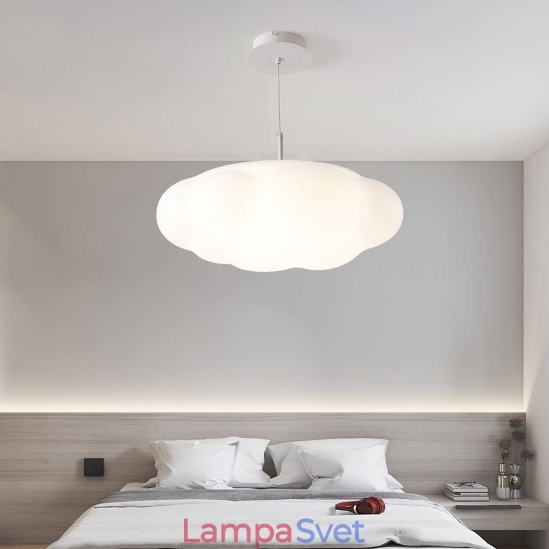 Kreatívna závesná lampa Závesné svetlo s bielym obláčikom