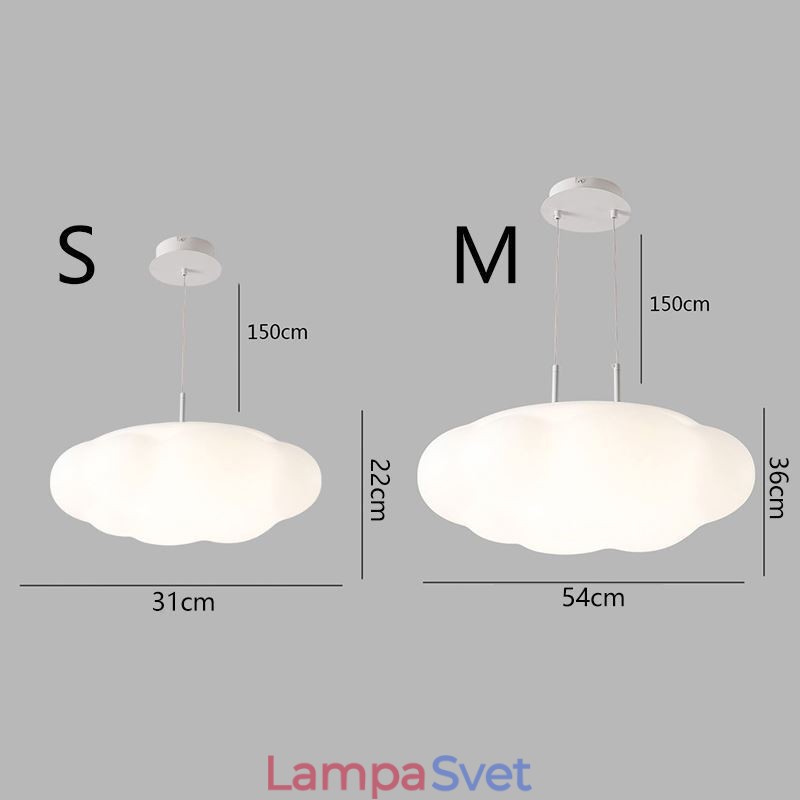 Kreatívna závesná lampa Závesné svetlo s bielym obláčikom