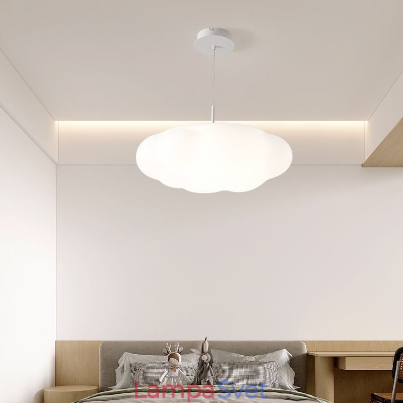 Kreatívna závesná lampa Závesné svetlo s bielym obláčikom