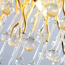 Luxusný krištáľový luster zlatá moderná stropná závesná lampa jedáleň