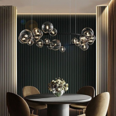 Moderný kreatívny kovový luster z priehľadného skla bublinková lampa Moderný kreatívny kovový luster z priehľadného skla bublinková lampa