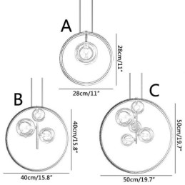 Severské závesné svetlo Sklenené bubliny Kruhový luster Moderná spoločenská lampa