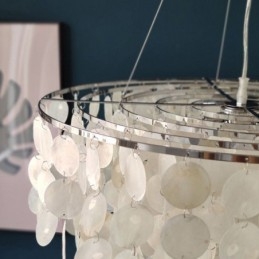 Závesný okrúhly vrstvený luster Capiz Shell Light Natural