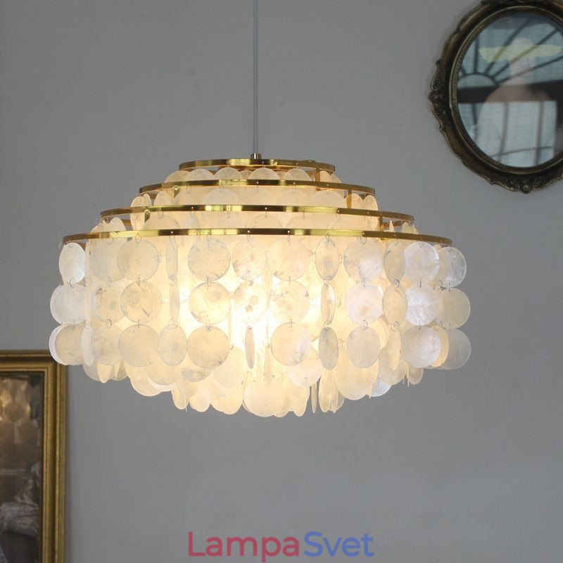 Moderný Raindrop Luster White Shell Shade Stropné závesné osvetlenie