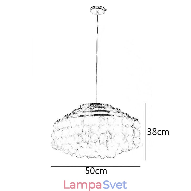 Moderný Raindrop Luster White Shell Shade Stropné závesné osvetlenie