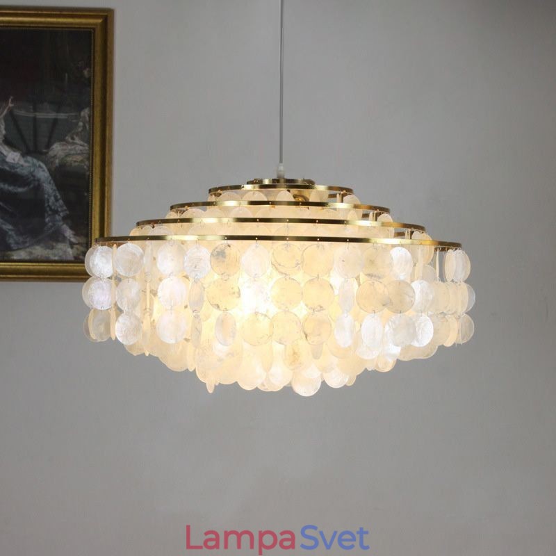 Moderný Raindrop Luster White Shell Shade Stropné závesné osvetlenie