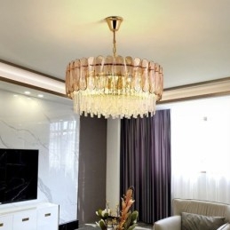 Luxusné závesné svietidlo Crystal Gold stropné svietidlo