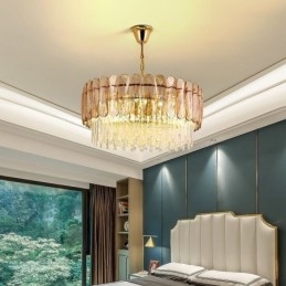 Luxusné závesné svietidlo Crystal Gold stropné svietidlo
