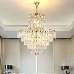 Elegantné závesné krištáľové okrúhle stropné svietidlo
