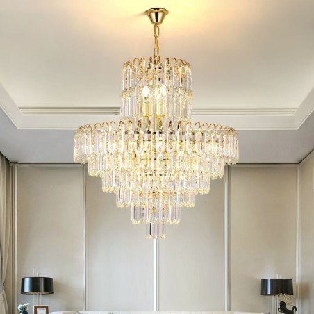 Elegantné závesné krištáľové okrúhle stropné svietidlo Elegantné závesné krištáľové okrúhle stropné svietidlo