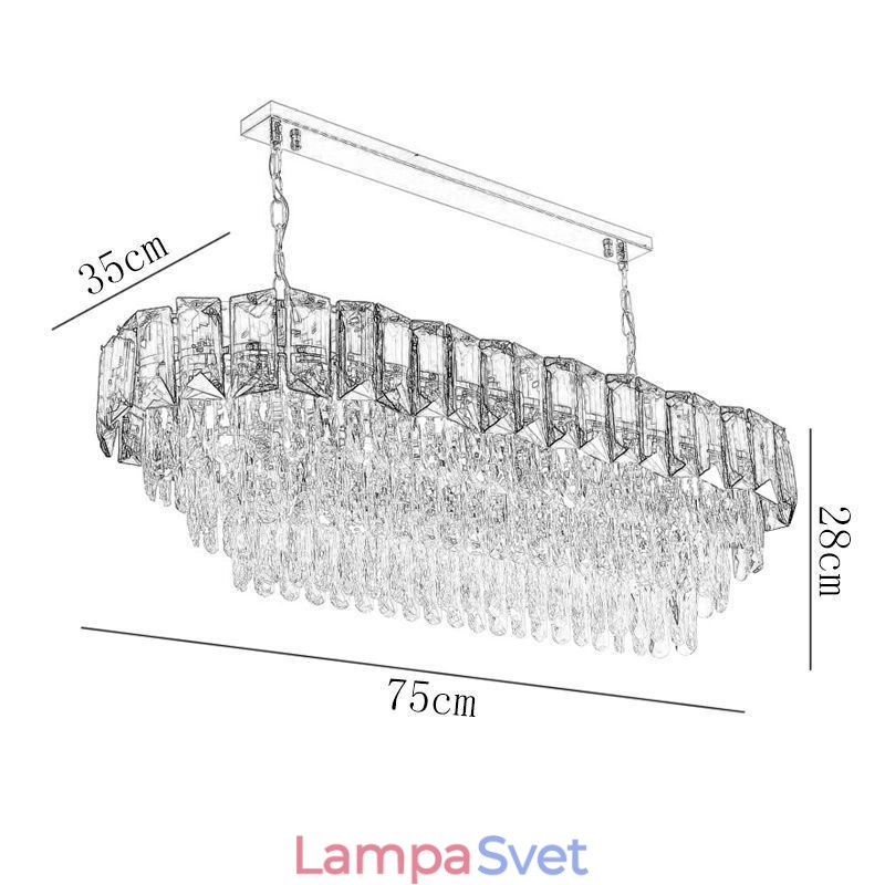 Luxusné oválne závesné svietidlo K9 Crystal Pendant Light