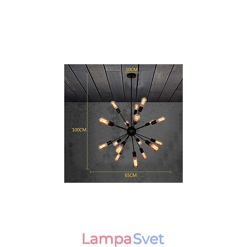 Starožitný mosadzný kovový luster Country Designers