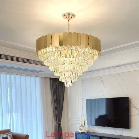 Moderné elegantné krištáľové závesné kužeľové stropné svietidlo Moderné elegantné krištáľové závesné kužeľové stropné svietidlo