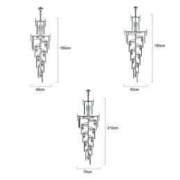 Európsky závesný krištáľový krištáľový závesný svetelný schodište Foyerway