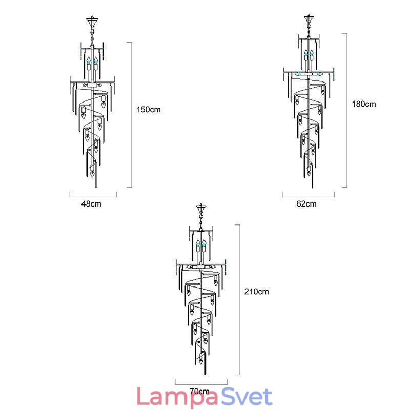Európsky závesný krištáľový krištáľový závesný svetelný schodište Foyerway