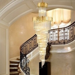 Európsky závesný krištáľový krištáľový závesný svetelný schodište Foyerway