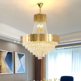 Moderné závesné stropné svietidlo Crystal Gold K9