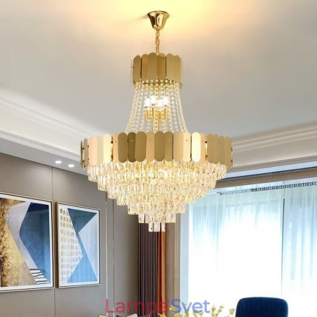 Moderné závesné stropné svietidlo Crystal Gold K9 Moderné závesné stropné svietidlo Crystal Gold K9
