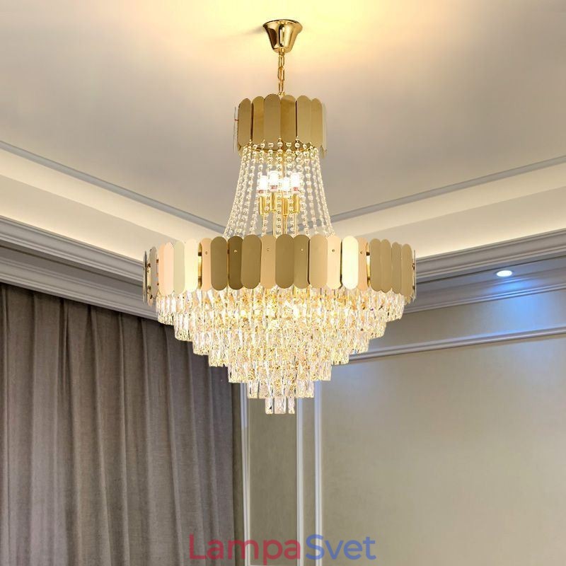 Moderné závesné stropné svietidlo Crystal Gold K9