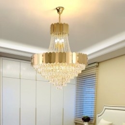 Moderné závesné stropné svietidlo Crystal Gold K9