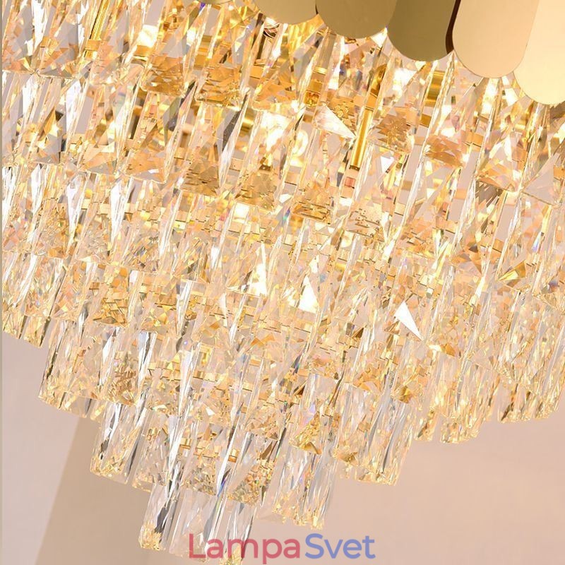 Moderné závesné stropné svietidlo Crystal Gold K9