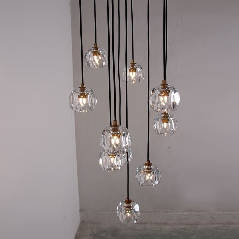 Závesné stropné svietidlá v tvare krištáľovej futbalovej lopty Mordern