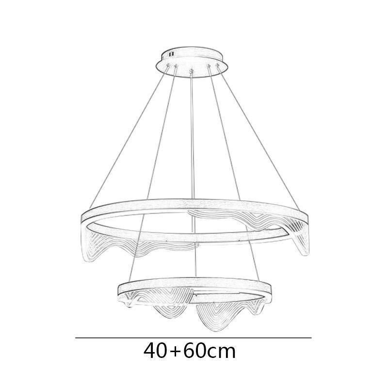 Zlaté vlnité závesné svietidlo Stropné svietidlo 2 svetlo