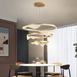 Závesné svetlo Golden Wave Ripple Visiace svetlo 3 Light