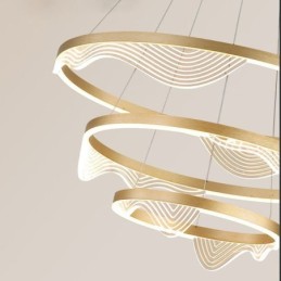 Závesné svetlo Golden Wave Ripple Visiace svetlo 3 Light
