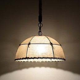 Polkruhový tvar 1 Svetlá Závesné svietidlá Vintage štýl Priemyselný štýl Žltá tkanina a kovy Drop Light