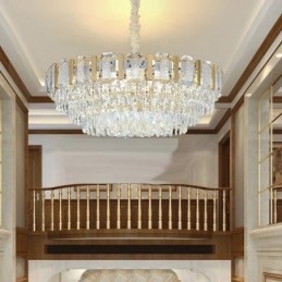 Kruhové stropné závesné krištáľové svietidlo